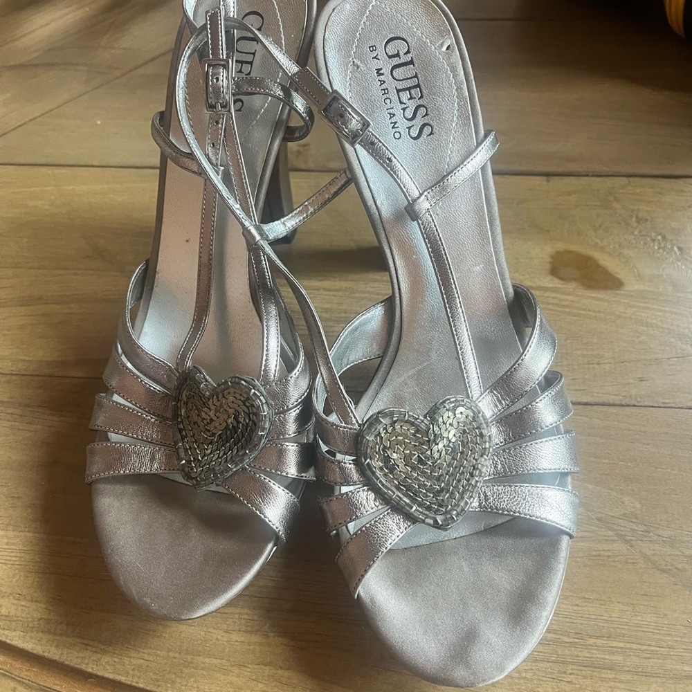 2 for 1 Guess Metallic Silver and Calvin Klein heels